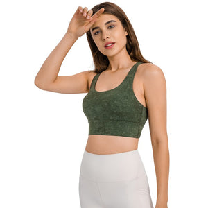 Marbled Cross-Back Sports Bra